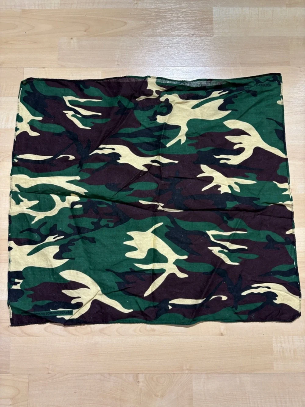 Men's Camouflage Pocket Square Scarf - Green/Brown/Cream